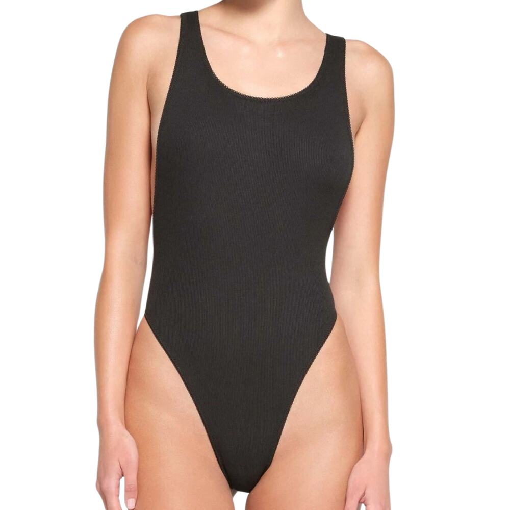 NWT Skims Cotton Rib Picot Tank Bodysuit 👙 - Soot | Size XSmall